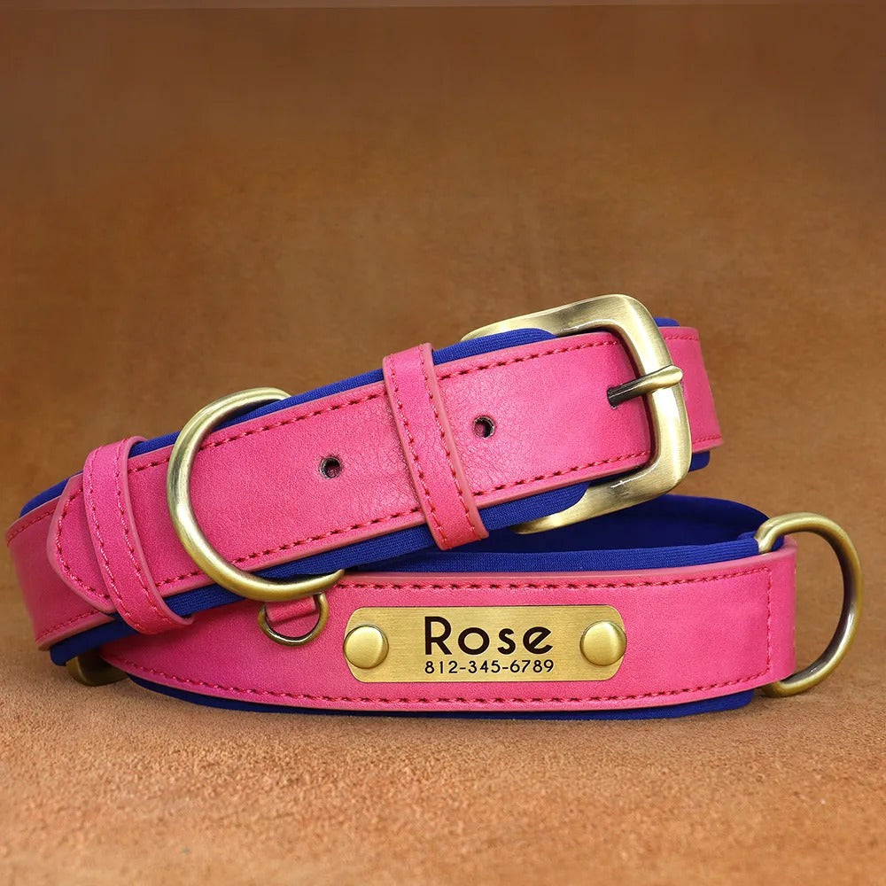 Collare in Pelle Glam Personalizzabile per Cani